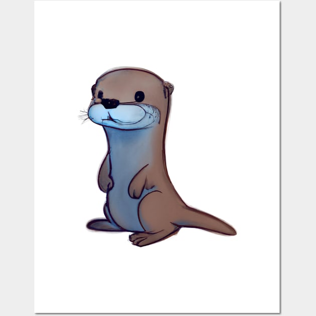 Cute Otter Drawing Wall Art by Play Zoo